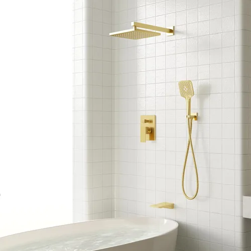 Miniatura 2 de Gabrylly Sistema de ducha con boquilla de bañera, juego de grifo de ducha montado en la pared para baño con cabezal de ducha de lluvia de alta