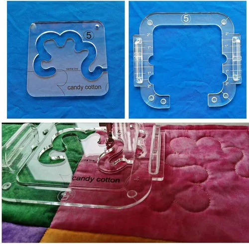 Miniatura 3 de Plantilla de acolchado de movimiento libre de HONEYSEW serie 5 con marco de acolchado para regla de máquina de coser doméstica