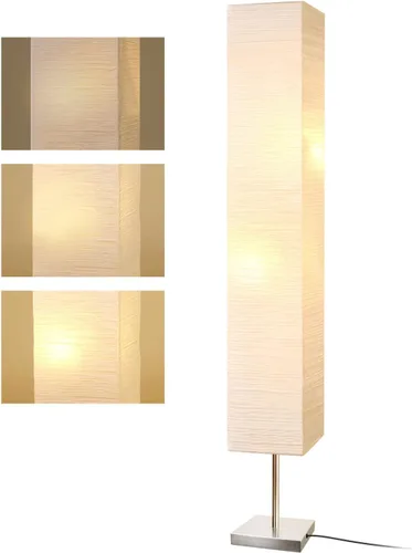 Miniatura 9 de Lámpara de pie moderna, regulable, 3 niveles de brillo, de papel, lámpara de pie alta con pantalla, lámparas de pie minimalistas de 55 pulgadas