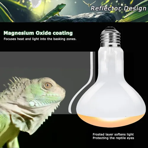 Miniatura 3 de Bombillas UVA de 60 W para lámpara de calor para reptiles, luz de punto de sol para dragón barbudo, lagarto, tortuga, pollitos y anfibios, luz solar