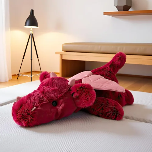 Miniatura 9 de Peluche de dragón negro, 20.5 pulgadas 2.2 libras, peluche gigante súper suave, almohada corporal, regalos de cumpleaños para bebés y niñas
