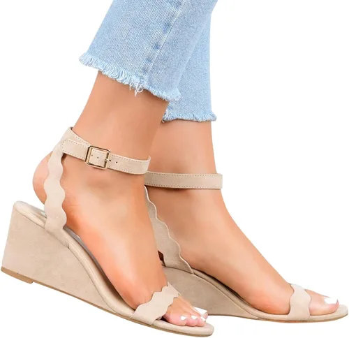 Miniatura 2 de Sandalias sintéticas de plataforma para mujer, con hebilla y correa al tobillo, sandalias de plataforma para mujer, A1-oro, 4.5-10