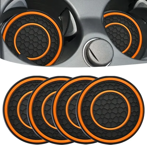 Miniatura 13 de Posavasos para automóvil, universales, impermeables, antideslizantes, portavasos a prueba de filtraciones, accesorios para el interior del Negro