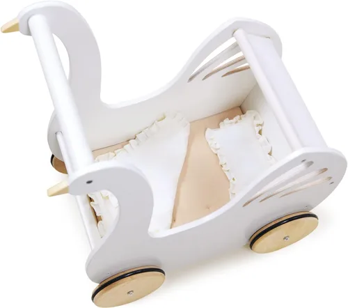 Miniatura 2 de Tender Leaf Toys - Sweet Swan Pram - Cochecito de madera con forma de cisne - Juguete inspirado para juegos de rol para niños y niñas, mejora