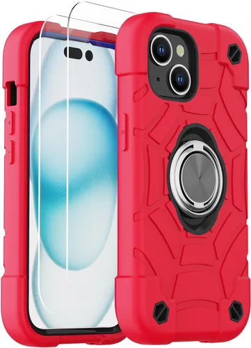 Miniatura 47 de KCJ Funda para iPhone SE 2022/2020, iPhone 8/7/6/6S, con [2×Protectores de Pantalla][Soporte de Anillo] Silicona Suave+PC Duro Protección Completa