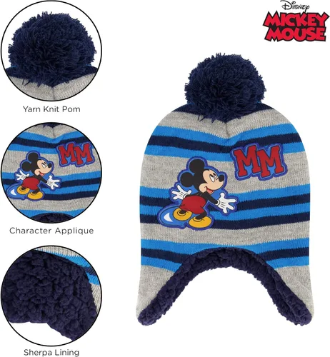 Miniatura 3 de Disney boys Winter Hat and Mitten Set, Mickey Mouse Toddler Beanie for Ages 2-4