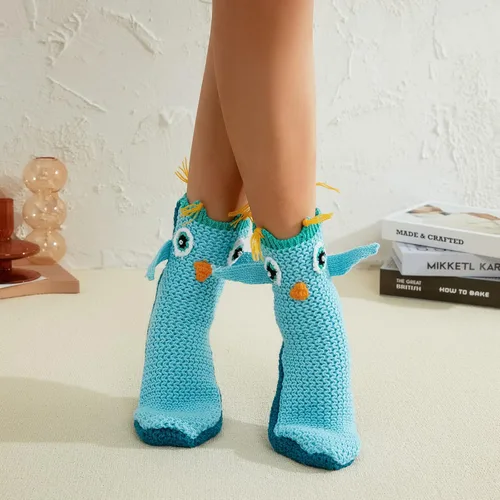 Miniatura 4 de Calcetines divertidos de animales para niños y adultos, calcetines de punto de tiburón de dibujos animados, calcetines de piso de animales