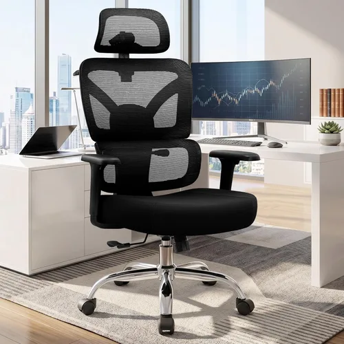 Ergonomic Office Desk Chair, Breathable Mesh Office Chair with Lumbar Support, Computer Desk Chairs Comfy for Home Office, Work, Study, 300LBS,