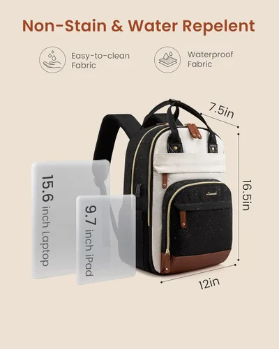 Miniatura 4 de LOVEVOOK Mochila para mujer, mochila para laptop de 15.6 pulgadas, mochilas escolares, bolsa antirrobo, bolsa antirrobo impermeable