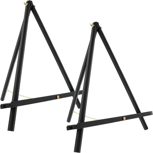 Miniatura 8 de U.S. Art Supply Caballete de mesa de madera natural de 12 pulgadas (paquete de 4) – Soporte de lona ajustable con marco en A para pintar fiestas