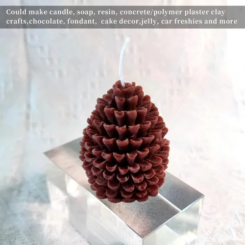 Miniatura 4 de 2 moldes de vela de cono de pino 3D – molde de vela de resina de silicona y jabón para resina epoxi, concreto, adorno de regalo de bricolaje y 2