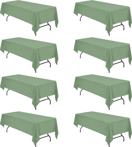 Miniatura 209 de BRILLMAX 6 Pack de Manteles Azul Marino para Mesas Rectangulares de 8 Pies 90 x 156 Pulgadas - 8 pies Mantel Rectangular a Granel de Lino