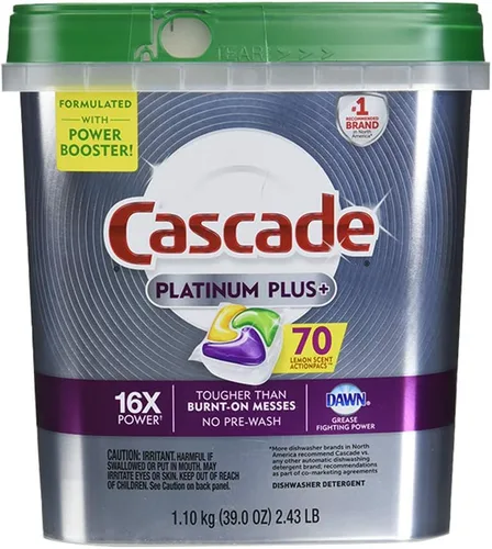 Miniatura 10 de Cascade Platinum ActionPacs Cápsulas de detergente para lavavajillas, fresco, 48
