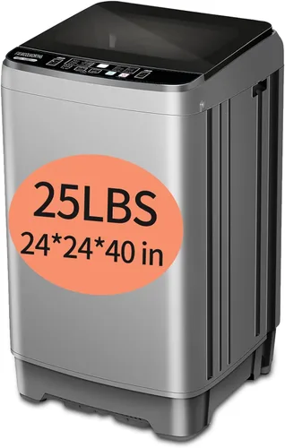 Miniatura 10 de F.W.WOOLWORTHS - Lavadora completamente automática de 17.7 libras con secadora giratoria - 10 programas de lavado, 8 niveles de agua, pantalla LED