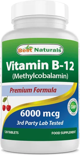 Miniatura 9 de Best Naturals Vitamina B-12 como metilcobalamina (metil B12), 6000 mcg comprimido, 60