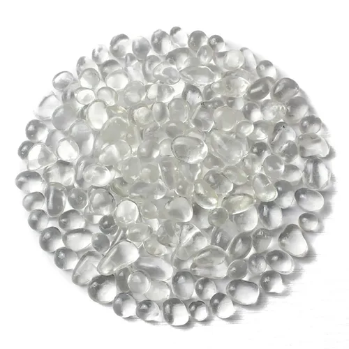 Miniatura 12 de Guijarros decorativos de cristal de 1 libra (460 g), piedras de obsidiana de forma irregular, pequeñas piedras pulidas trituradas, grava de piezas