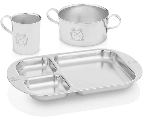 Miniatura 9 de Vasos de acero inoxidable con asas para niños Serie educativa Premium 304 (18/8) Juego de 2 Perfecto para bebés Montessori, niños pequeños