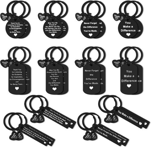 24 llaveros de agradecimiento para jefe mentor, regalos de joyería de agradecimiento, regalos de jubilación para entrenador, maestro, líder,