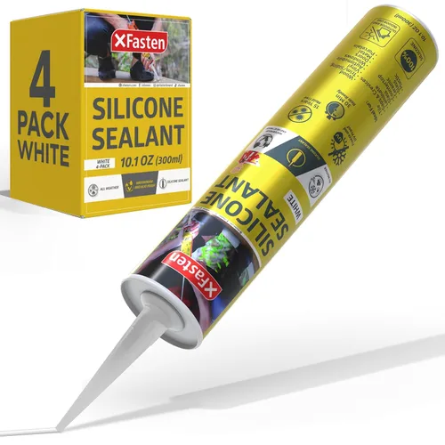 Miniatura 22 de XFasten Cartucho de sellador de silicona negro impermeable, 10.1 onzas (paquete de 4) cartucho de sellador adhesivo de silicona negro para caravana
