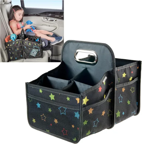 Miniatura 11 de High Road Organizador de coche con portavasos – Organizador de asiento delantero para conductores o organizador de asiento trasero para niños