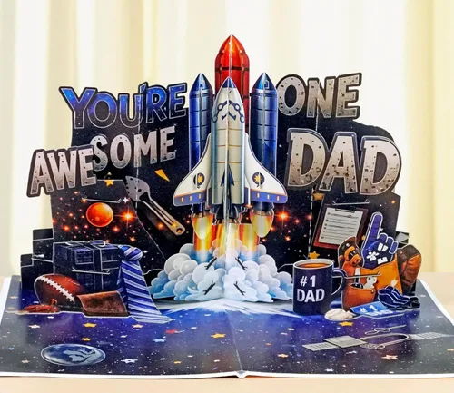 Miniatura 3 de CUTPOPUP - Impresionantes tarjetas para el día del padre, tarjetas de cumpleaños para hombres, regalos de idea 3D para él, tarjetas de cumpleaños