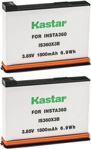 Miniatura 4 de Kastar Batería de repuesto para Insta 360 X3 batería recargable de polímero de litio, Insta360 X3 72MP impermeable 5.7K 360° VR AI Action Helmet