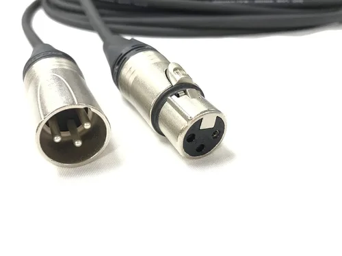 Miniatura 5 de Cable de datos XLR de 24 AWG (calibre) DMX512 de 1 pie de 3 pines macho a hembra para iluminación de escenario, luces LED de subida, luces de DJ
