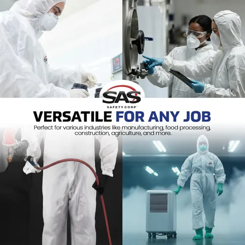 Miniatura 6 de SAS Safety 6938 Moon Suit - Overol de nailon y algodón, grande, color blanco