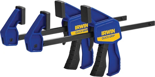 Miniatura 2 de IRWIN QUICK-GRIP Abrazadera de barra, con una mano, mini, 6 pulgadas (2), 12 pulgadas (2), paquete de 4 (1964748) azul, amarillo