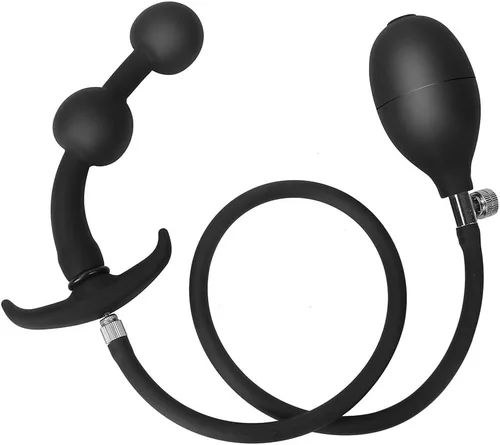 Miniatura 5 de Enchufe anal inflable de silicona para adultos, expansor de cuentas anales, consolador de punto G, tapón de anal, diseño graduado, anal de silicona