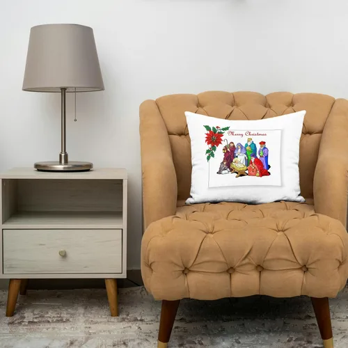 Miniatura 3 de 3dRose pc_26678_1 Nativity Merry Christmas-Pillow Case, 16 by 16