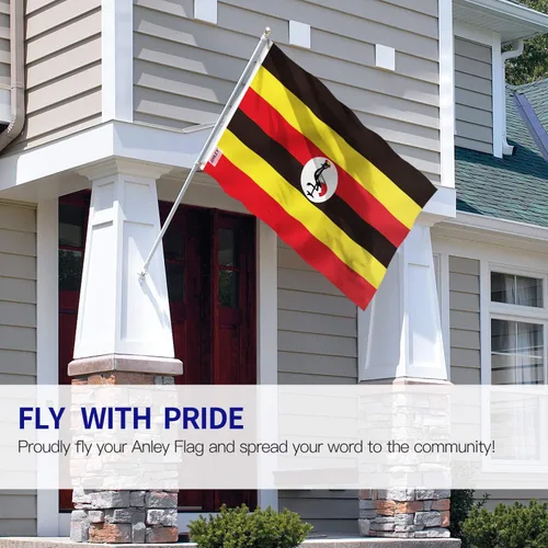 Miniatura 2 de ANLEY Fly Breeze - Bandera de Uganda de 3 x 5 pies, color vivo y a prueba de decoloración, cabecera de lona y doble costura, banderas