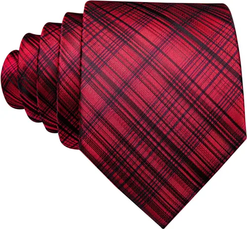 Miniatura 174 de Barry.Wang Juego de corbatas para hombre, corbata de seda a rayas, tejido a cuadros, gemelos formales, negocios, boda