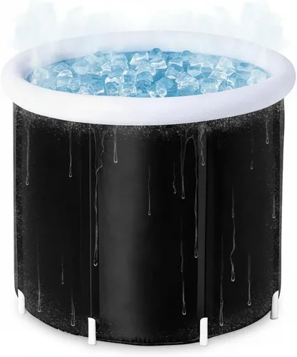 Bañera de hielo para atletas y adultos, bañera fría de 105 galones con cubierta aislada, baño de hielo inflable para recuperación y terapia de agua