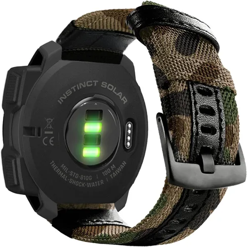Miniatura 7 de Abanen Correas de reloj de nailon estilo militar de 0.866 in para Garmin Instinct 3 1.772 in/Instinct 2 Solar, tela tejida duradera correa