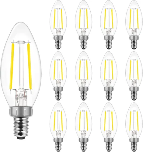 Miniatura 12 de Energetic - Bombilla LED E12 clásica regulable transparente, equivalente a 60 W, 550 lúmenes, blanco frío 4000 K, bombilla de filamento de vidrio