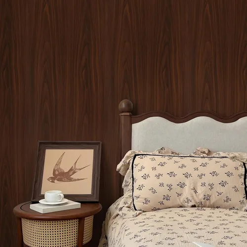 Miniatura 8 de Decoroom Papel de contacto de grano de madera, nogal oscuro, papel de contacto para encimeras, aspecto de madera, envoltura de vinilo autoadhesiva