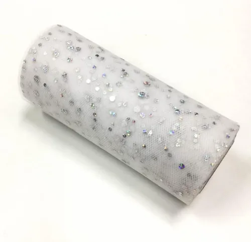 Miniatura 56 de Rollo de tul con lentejuelas con purpurina, decoración de boda, suministros de organza para fiestas de cumpleaños, carrete de tela, vestido tutú