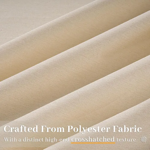 Miniatura 2 de 2 paneles de cortinas plisadas de lino beige de 84 pulgadas de largo, para dormitorio y sala de estar, cortina plisada con ganchos y pestaña trasera