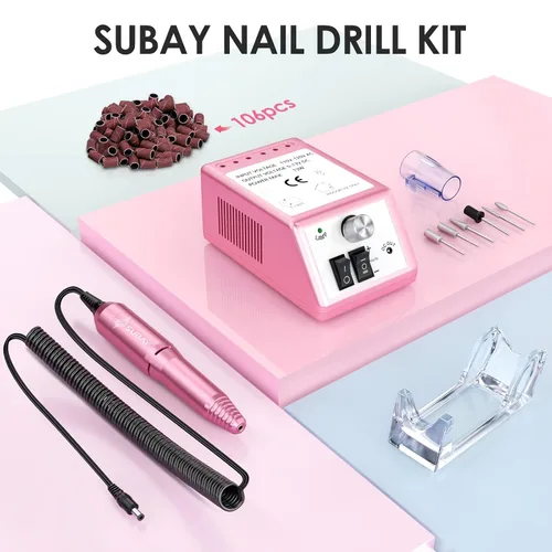Miniatura 5 de SUBAY Taladro de uñas eléctrico profesional para el cuidado de las uñas con 200 piezas de palos de muestra de uñas