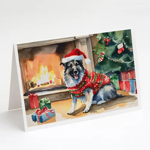 Miniatura 102 de Caroline's Treasures DAC2753GCA7P Paquete de 8 tarjetas de felicitación navideña acogedora de Husky siberiano Tarjetas en blanco con sobres