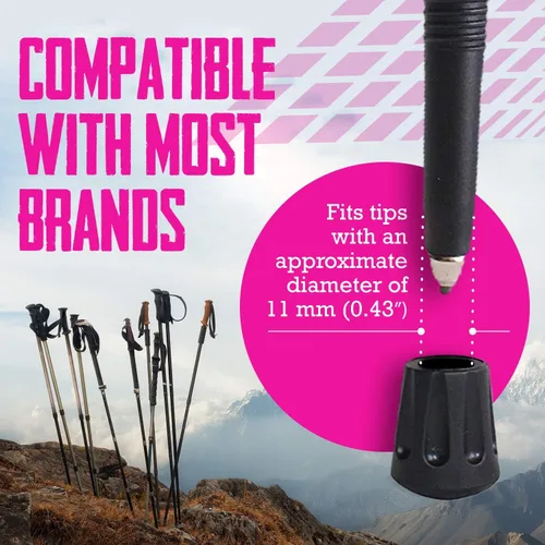 Miniatura 5 de TrailBuddy Replacement Hiking Pole Tips - Pack of 6 Walking Stick Tip Protectors
