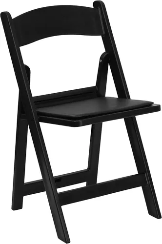 Miniatura 7 de EMMA + OLIVER Silla plegable, resina negra, paquete de 4 unidades, capacidad de peso de 800 libras, cómoda silla para eventos, silla plegable ligera