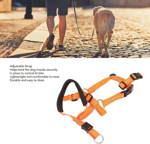 Miniatura 6 de TOPINCN Collar para la cabeza, cabestro de cabeza de perro con correa de seguridad, material de nailon con hebilla de metal, arnés para la cabeza