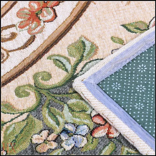 Miniatura 6 de Ukeler - Alfombra rústica con diseño floral para sala, dormitorio, comedor, Country rústico, Azul (luxury blue)