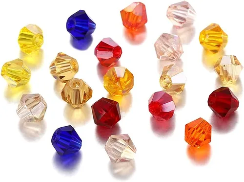 Miniatura 4 de 200 cuentas de cristal de transparencia austriaca, cuentas de vidrio bicona, cuentas espaciadoras sueltas para manualidades, pulseras, aretes