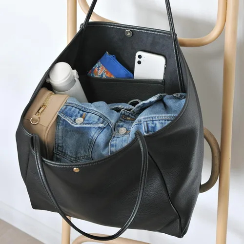 Miniatura 44 de HOXIS Bolso de mano de cuero PU de gran tamaño para mujer, bolso de fin de semana, bolso de viaje