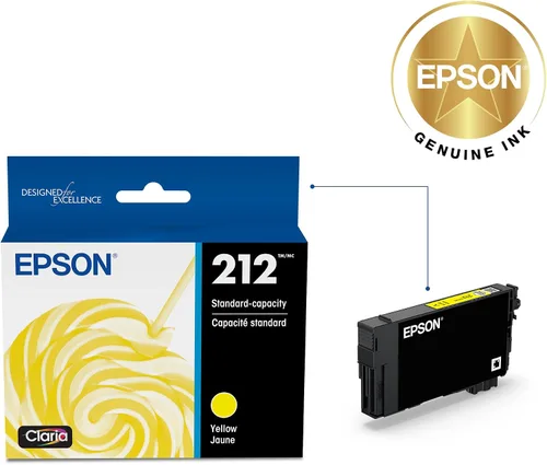Miniatura 2 de Epson T212 Claria - Cartucho amarillo de capacidad estándar (T212420-S) para impresoras de expresión y fuerza laboral seleccionadas (paquete de 2)