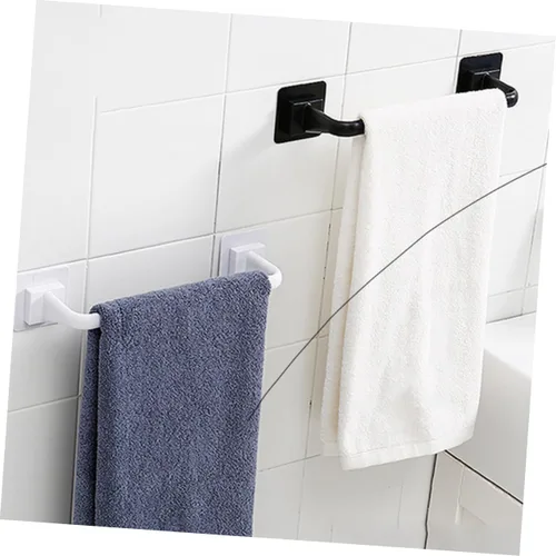 Miniatura 5 de Uonlytech Toallero negro multiusos para colgar en la pared, estantes para colgar toallas de mano, estante para toallas de dormitorio universitario