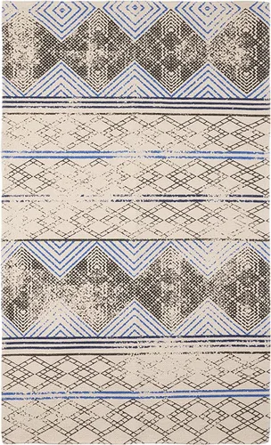 Miniatura 11 de French Connection Alfombra lavada a la piedra Estilo Halyn Ink Decoración bohemia moderna para el hogar Alfombra rectangular 100% algodón